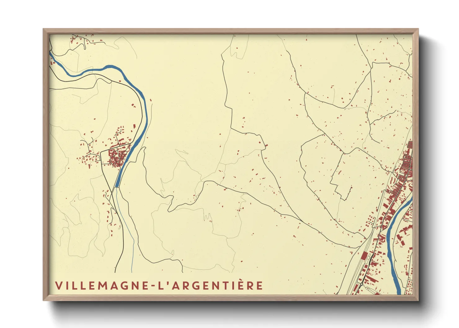 Une affiche de carte sur Villemagne-l'Argentière