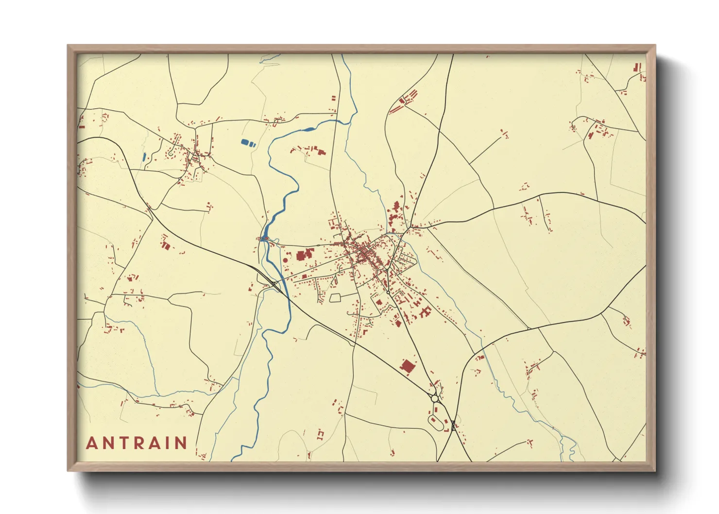Une affiche de carte sur Antrain