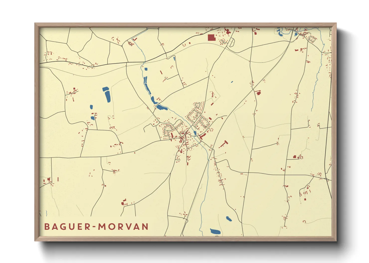Une affiche de carte sur Baguer-Morvan