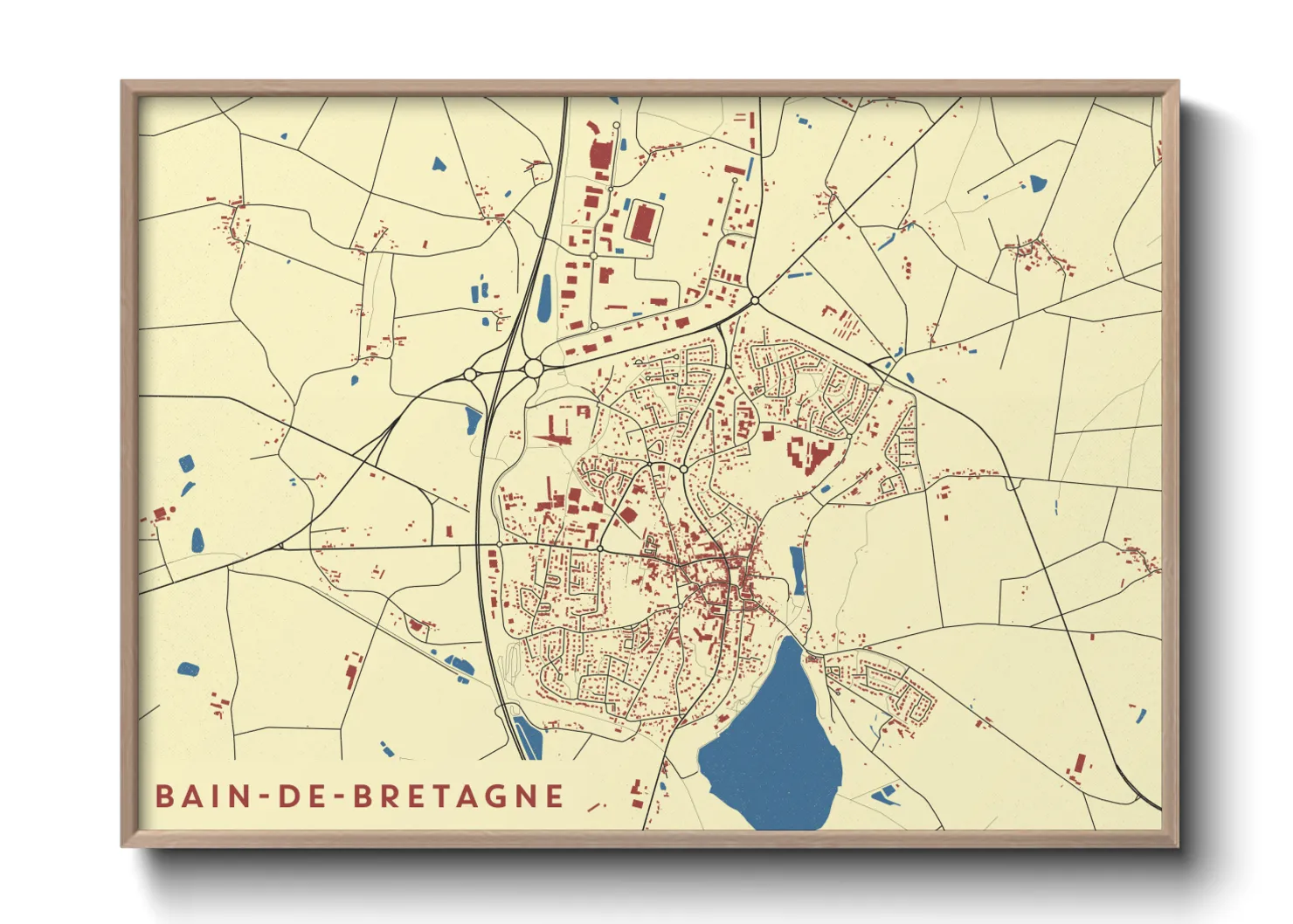 Une affiche de carte sur Bain-de-Bretagne