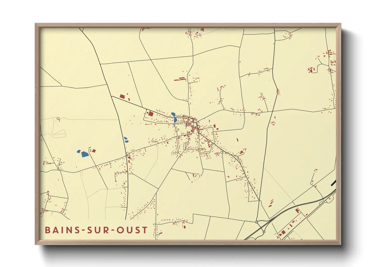 Une affiche de carte sur Bains-sur-Oust