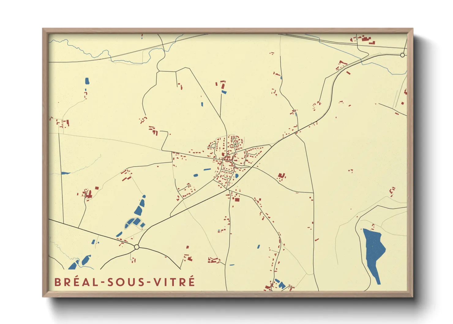 Une affiche de carte sur Bréal-sous-Vitré