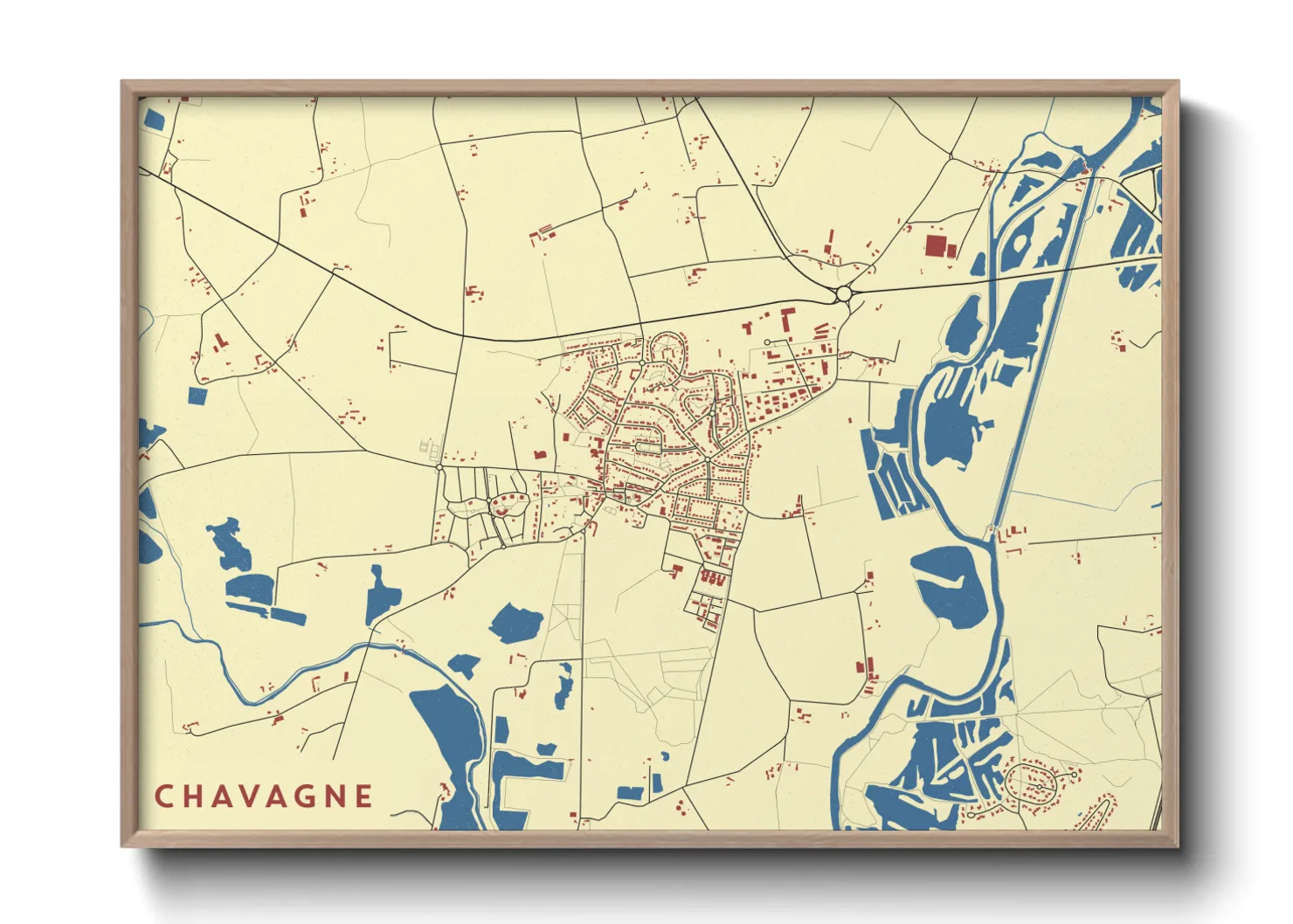 Une affiche de carte sur Chavagne