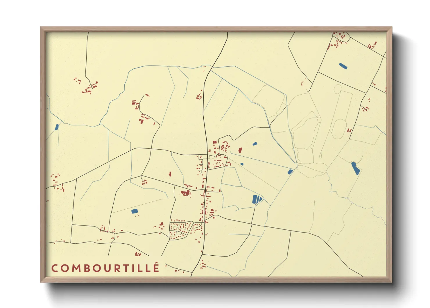 Une affiche de carte sur Combourtillé