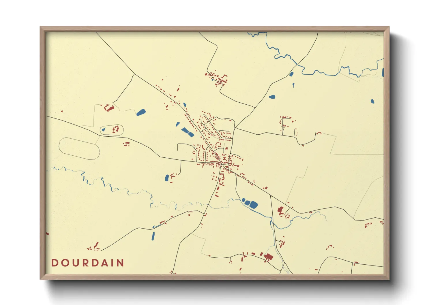 Une affiche de carte sur Dourdain