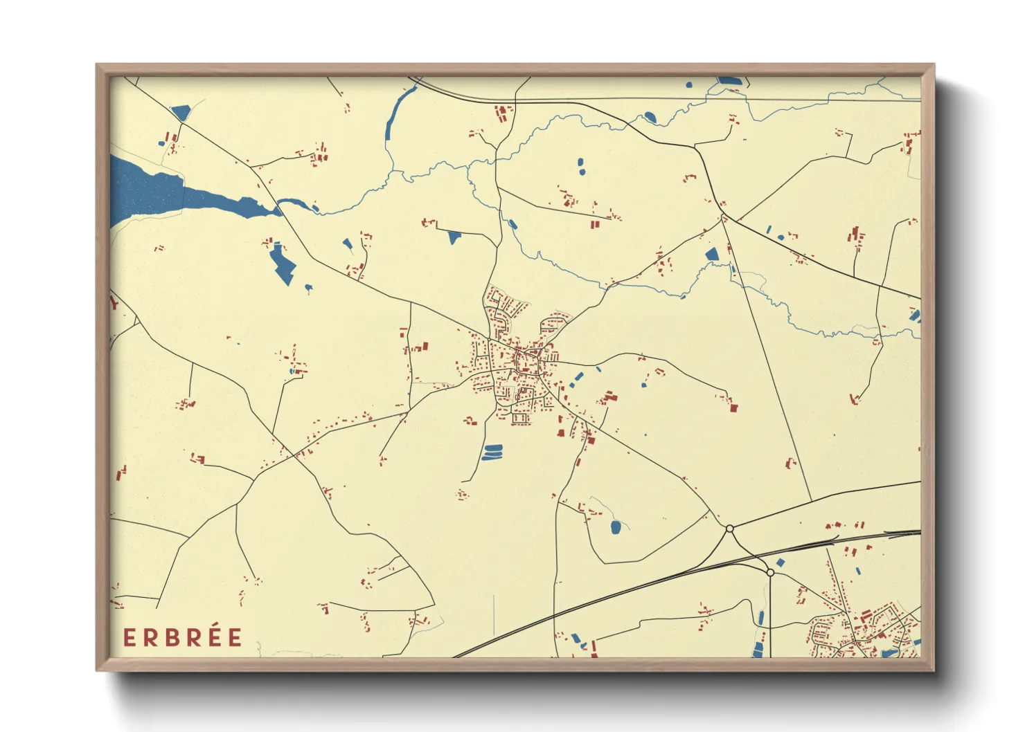 Une affiche de carte sur Erbrée