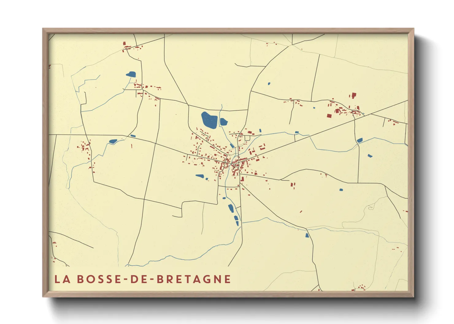 Une affiche de carte sur La Bosse-de-Bretagne