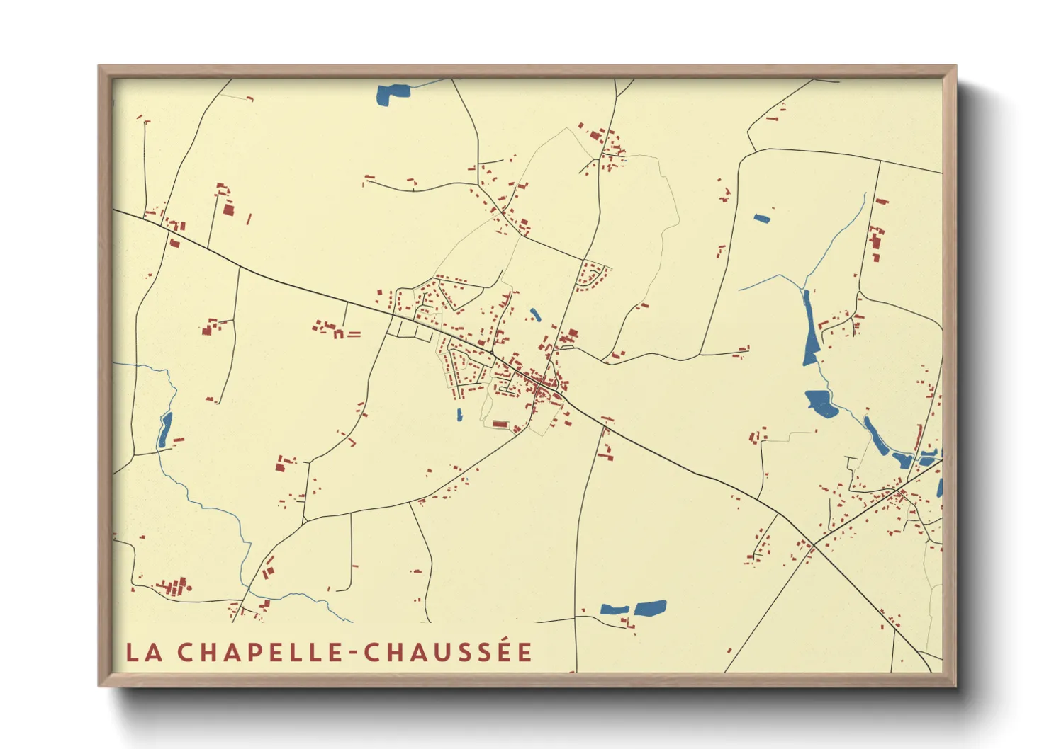 Une affiche de carte sur La Chapelle-Chaussée