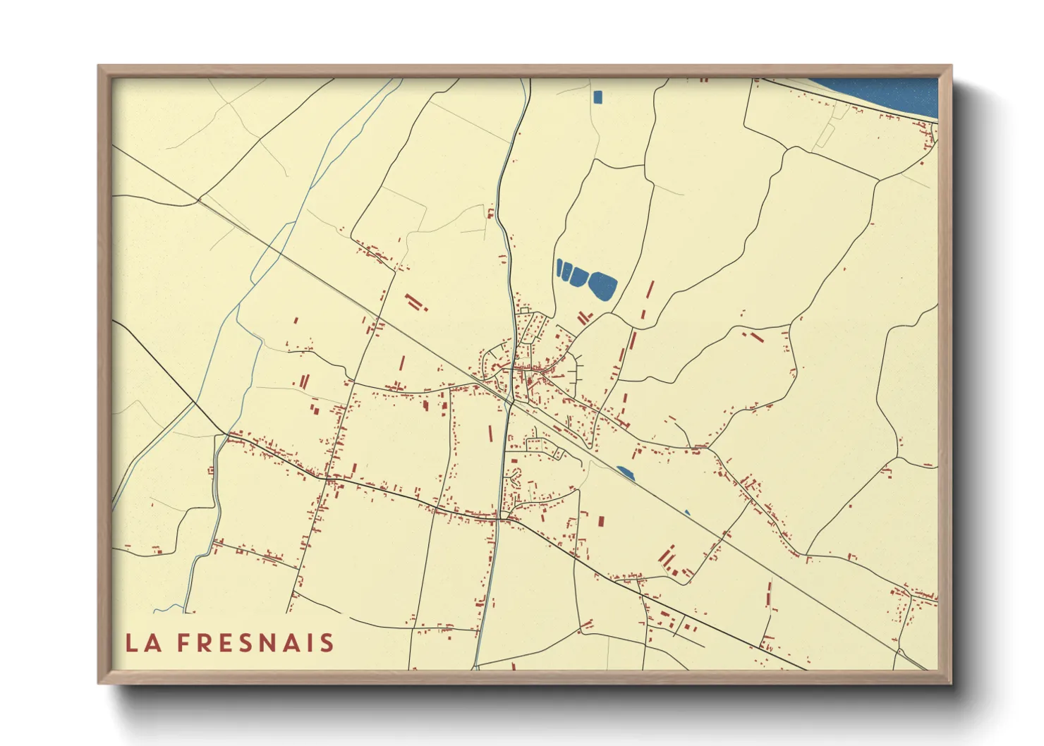 Une affiche de carte sur La Fresnais