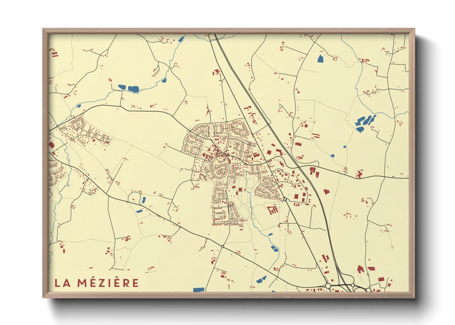 Une affiche de carte sur La Mézière