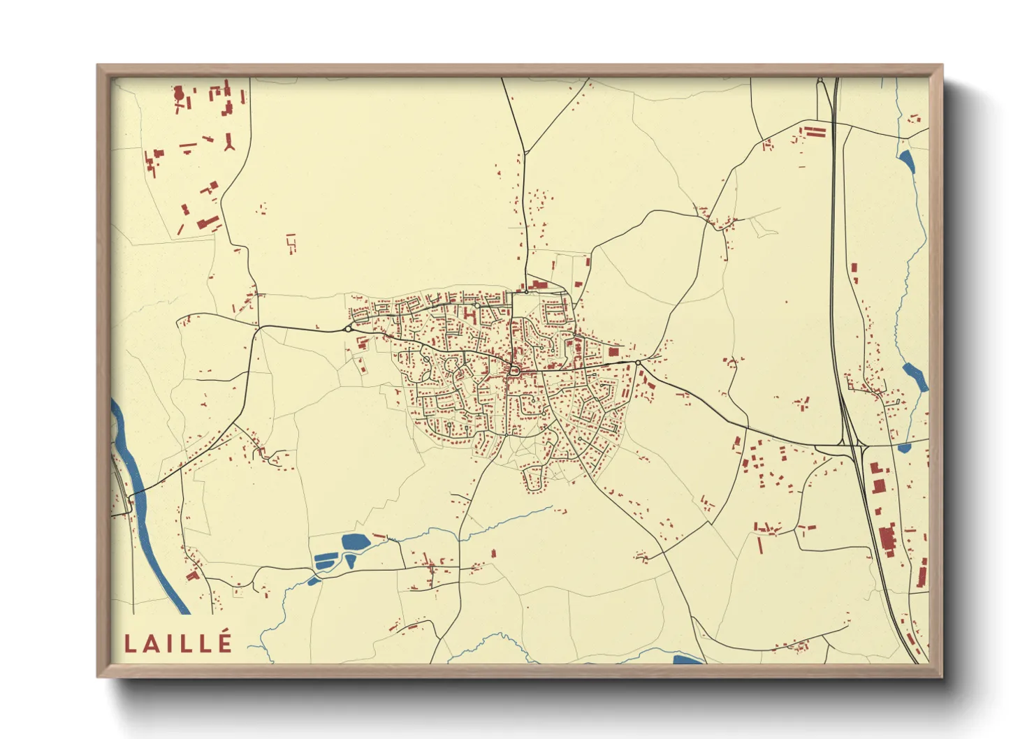 Une affiche de carte sur Laillé