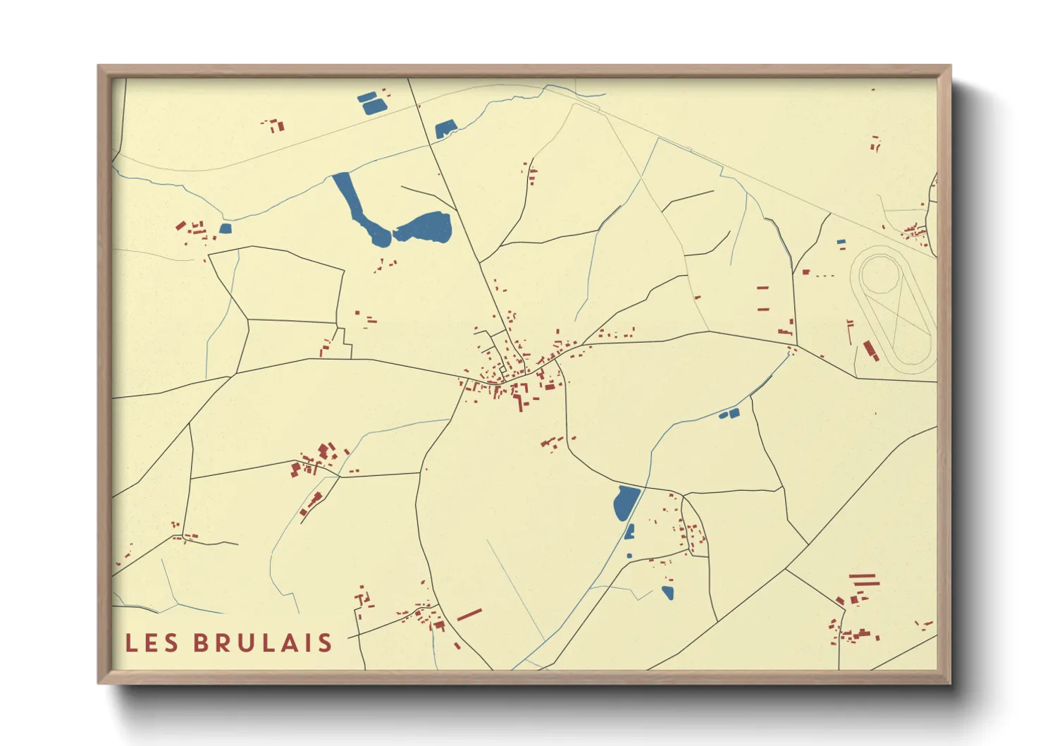 Une affiche de carte sur Les Brulais
