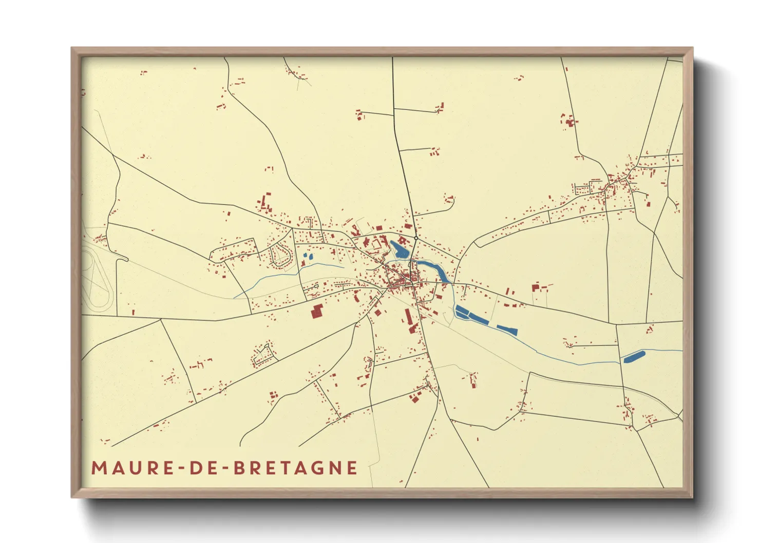 Une affiche de carte sur Maure-de-Bretagne