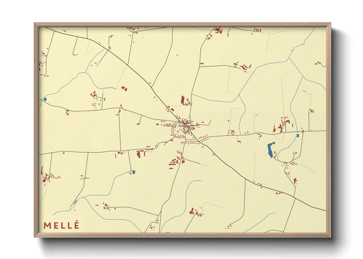 Une affiche de carte sur Mellé