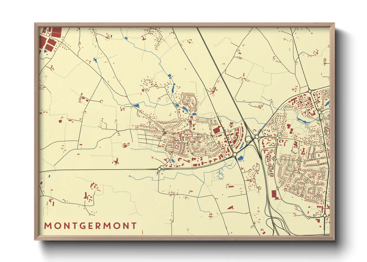 Une affiche de carte sur Montgermont