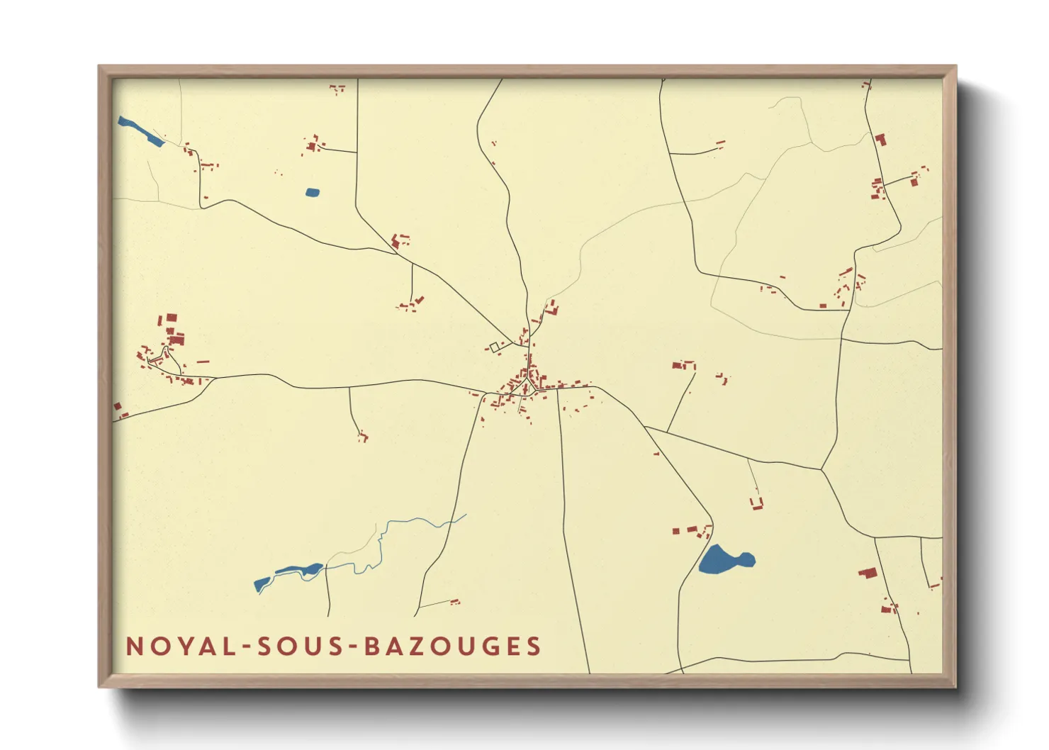 Une affiche de carte sur Noyal-sous-Bazouges