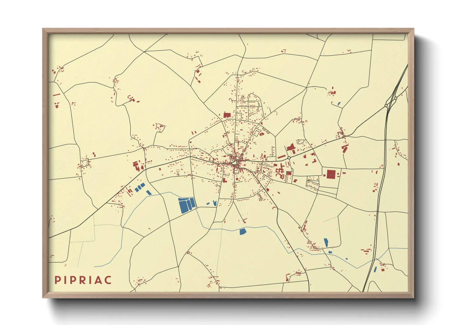 Une affiche de carte sur Pipriac