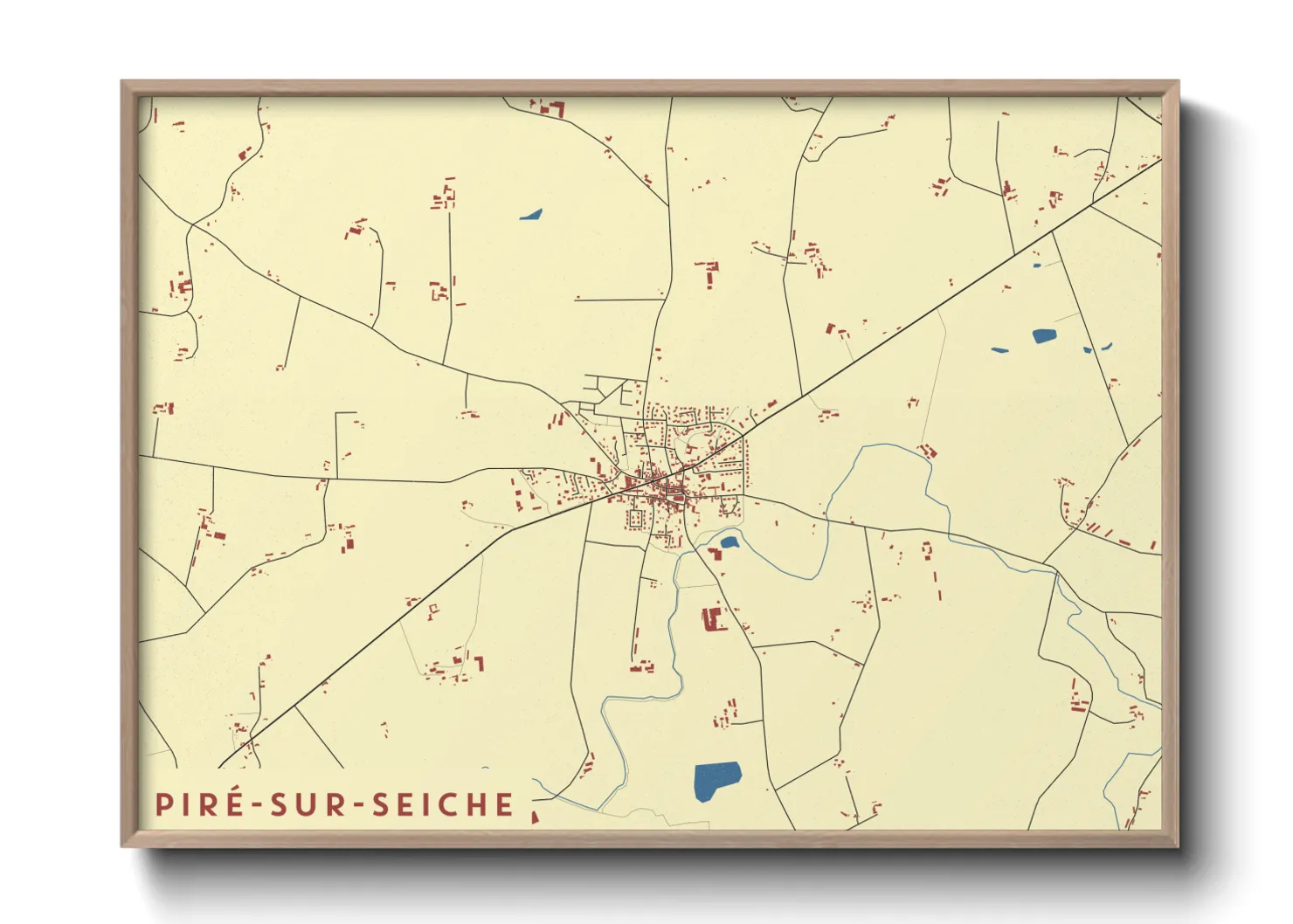 Une affiche de carte sur Piré-sur-Seiche