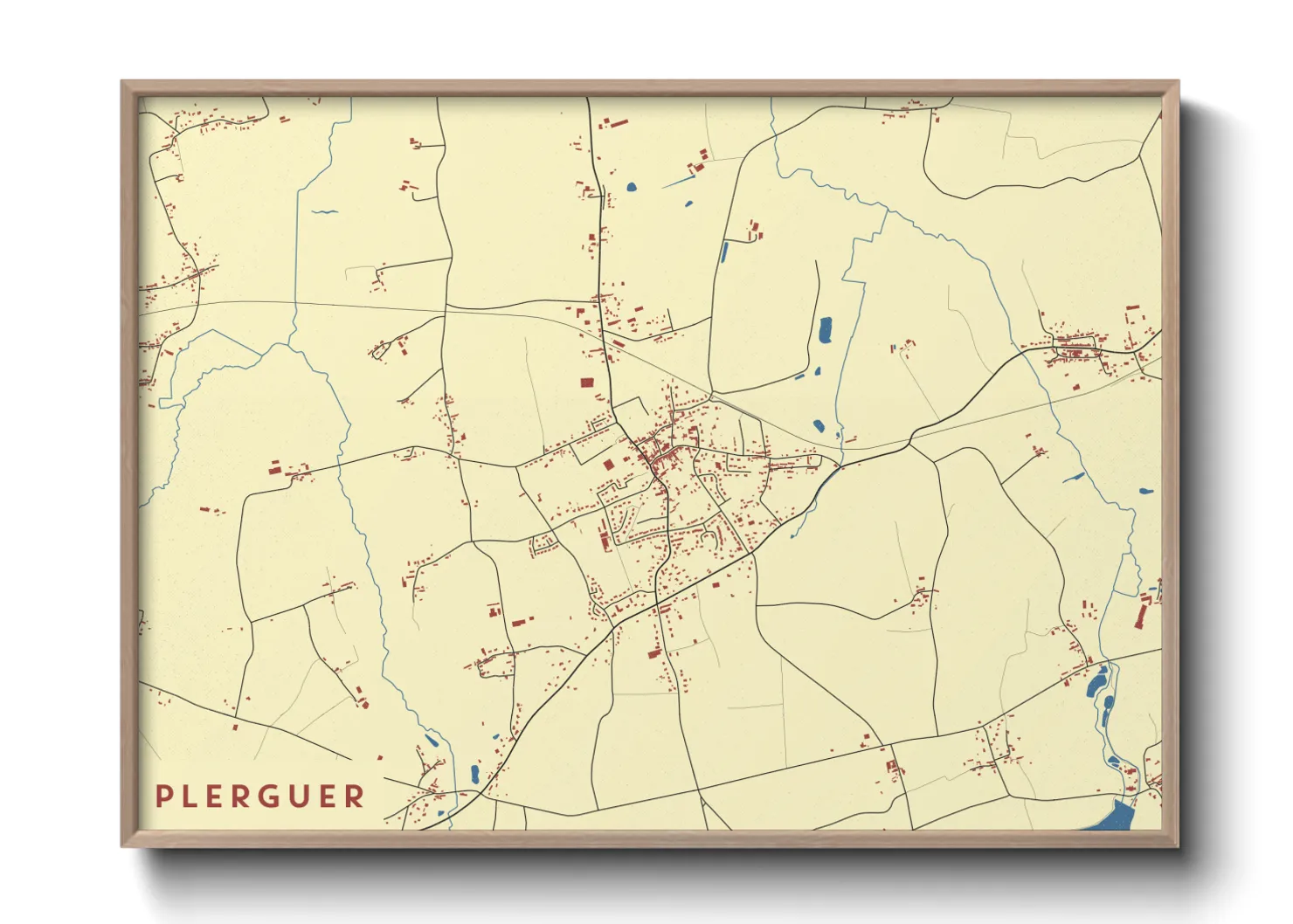 Une affiche de carte sur Plerguer