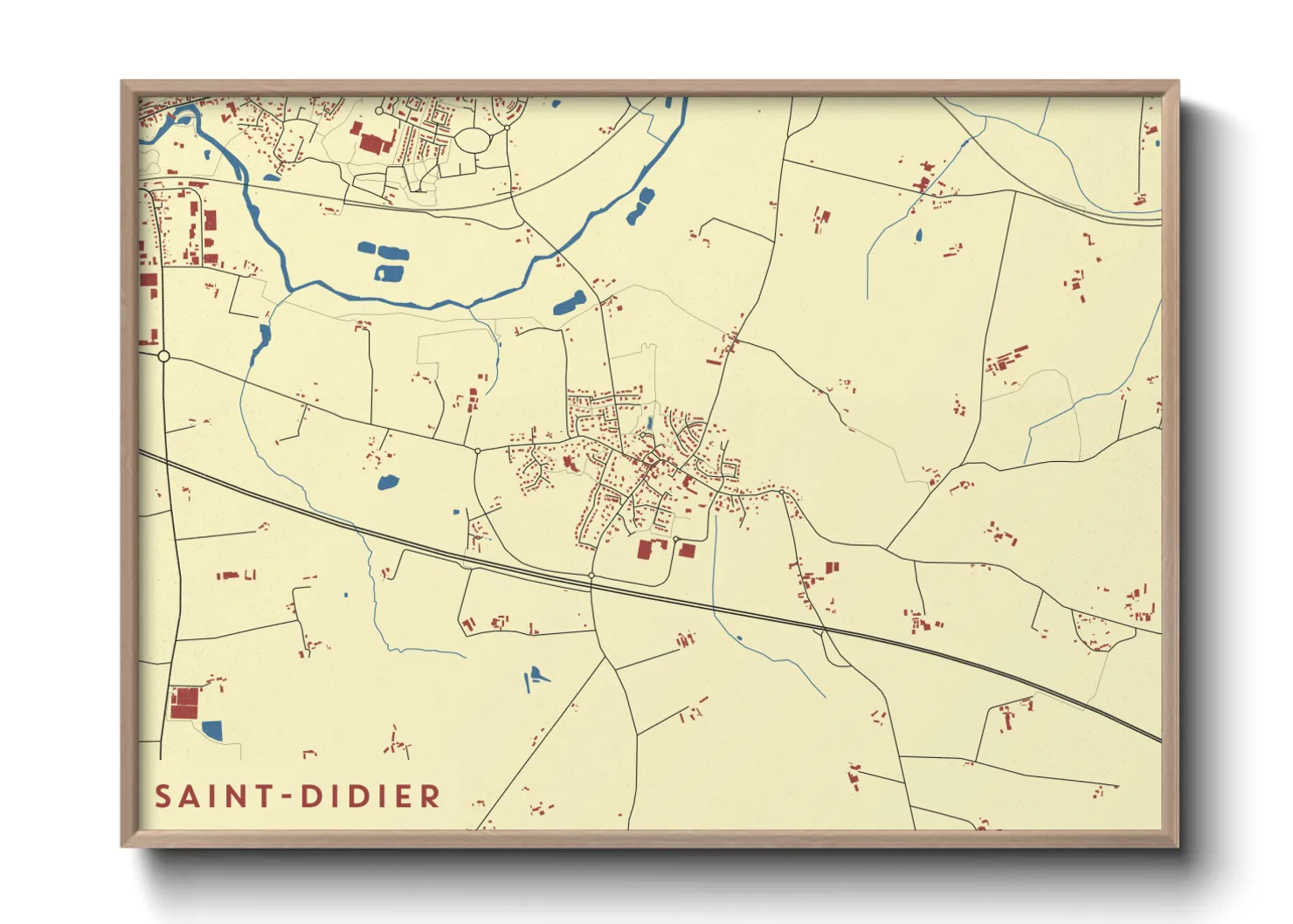Une affiche de carte sur Saint-Didier