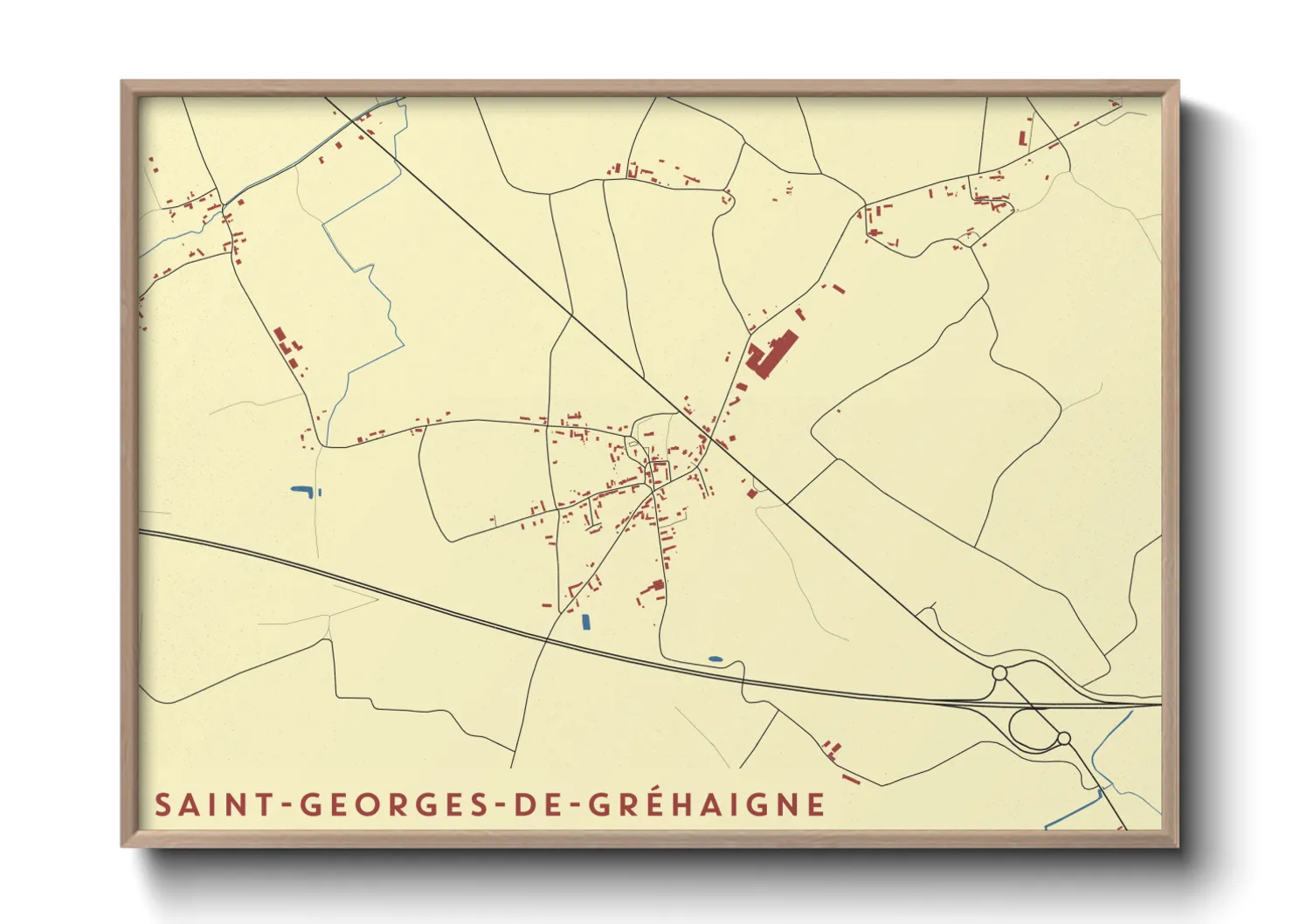 Une affiche de carte sur Saint-Georges-de-Gréhaigne