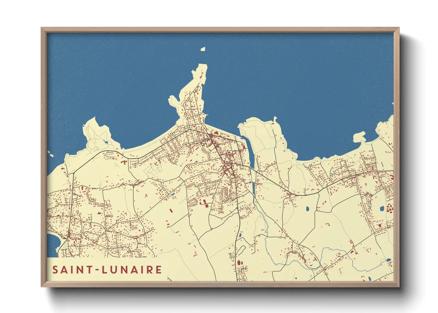 Une affiche de carte sur Saint-Lunaire