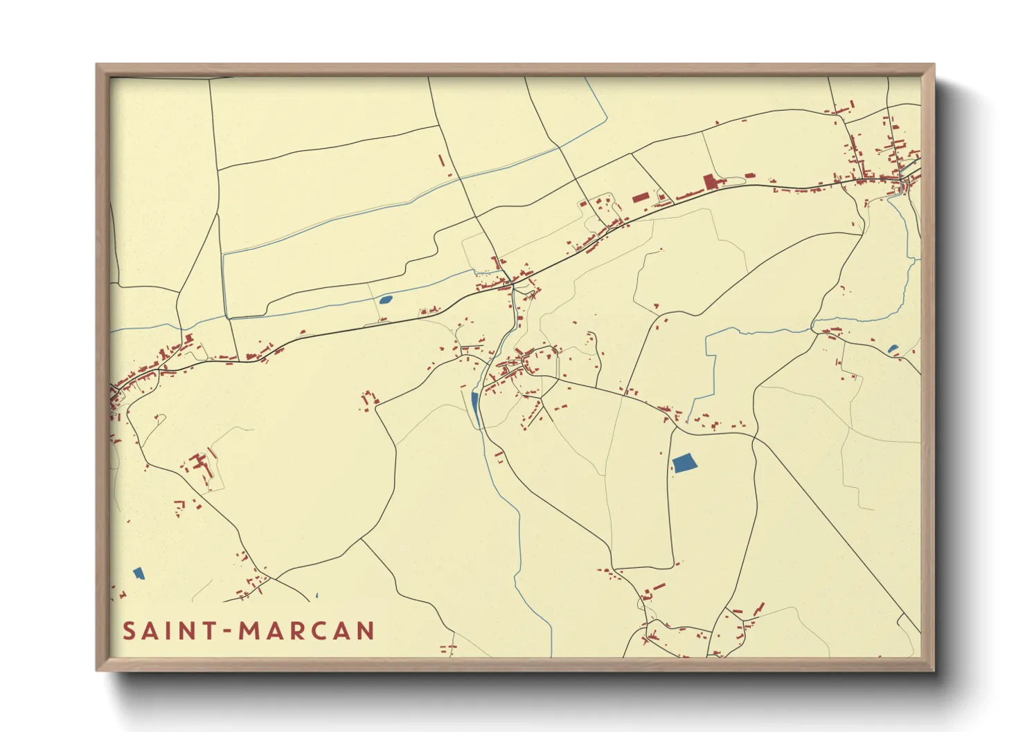 Une affiche de carte sur Saint-Marcan