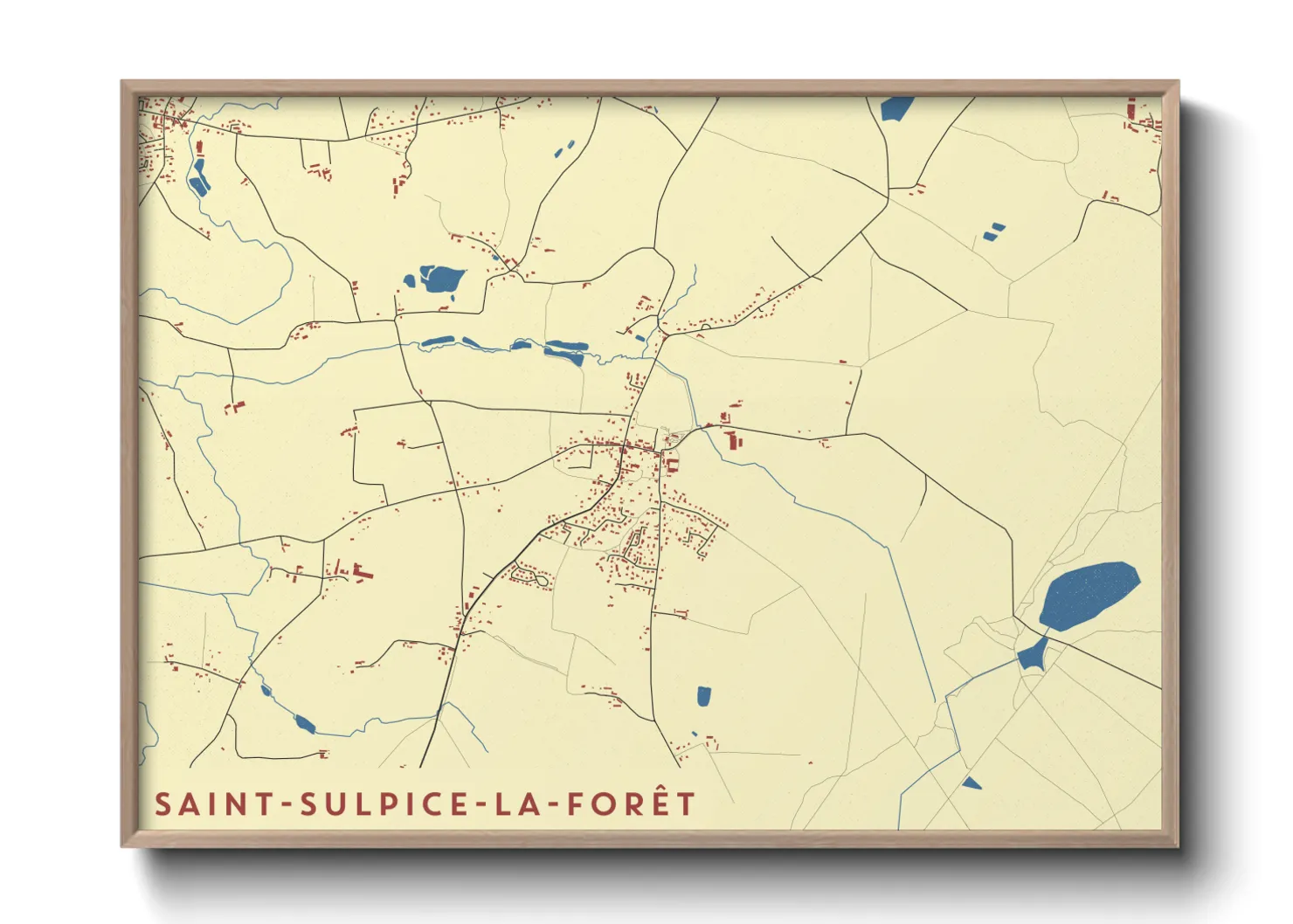 Une affiche de carte sur Saint-Sulpice-la-Forêt