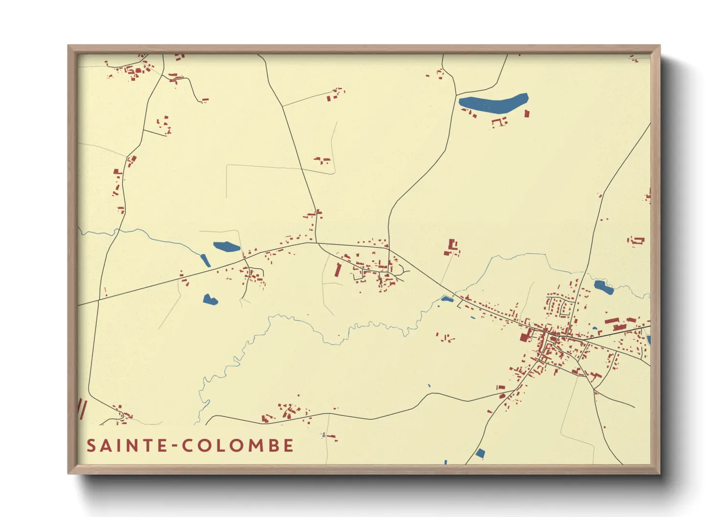 Une affiche de carte sur Sainte-Colombe