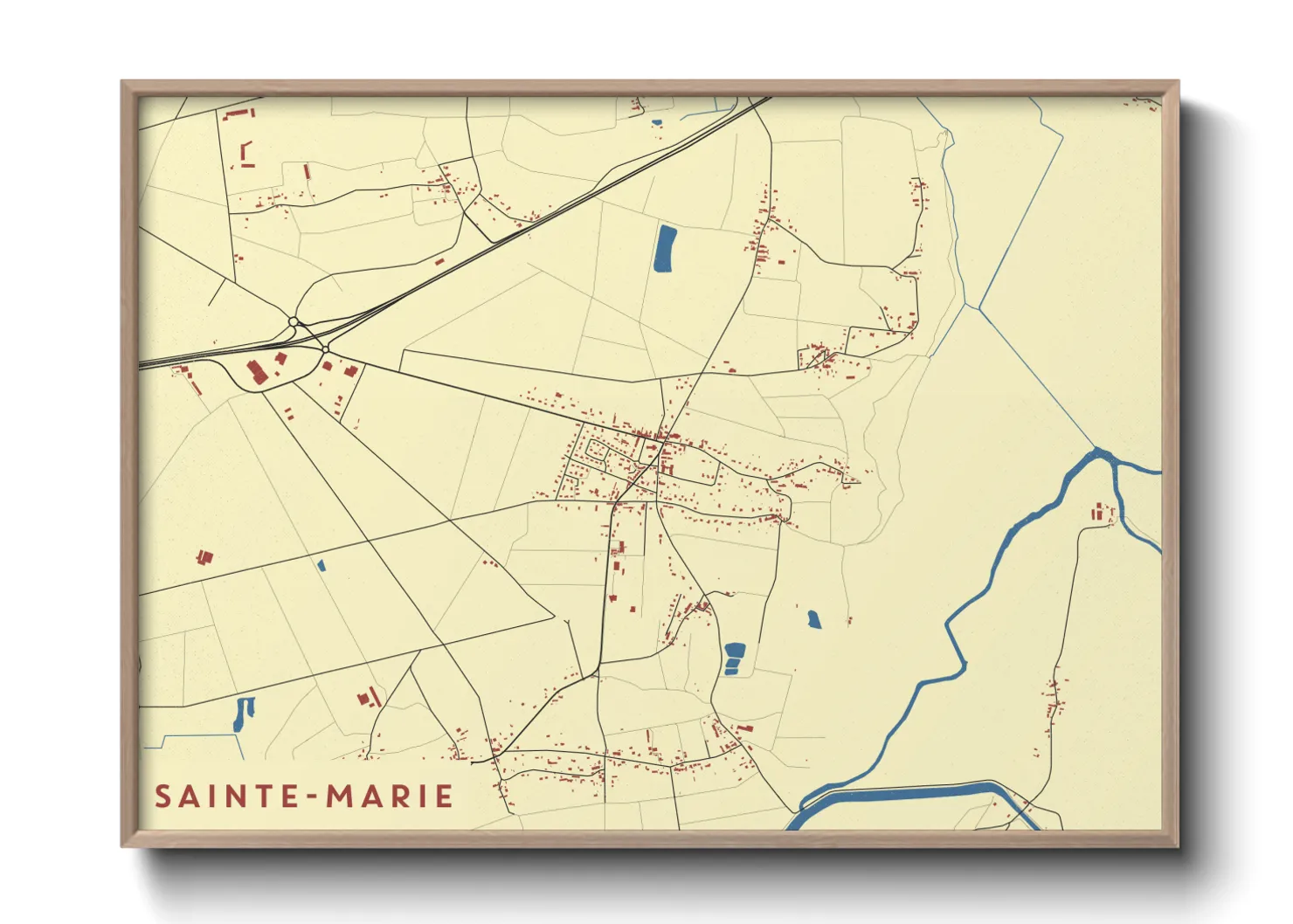 Une affiche de carte sur Sainte-Marie