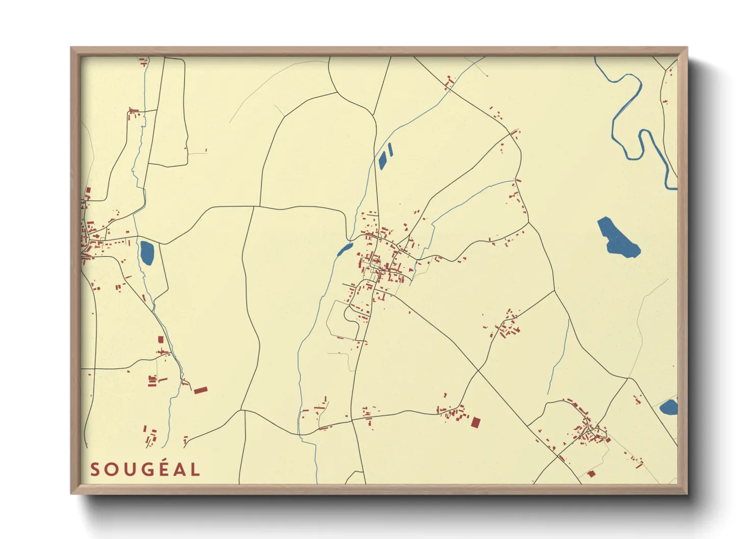 Une affiche de carte sur Sougéal