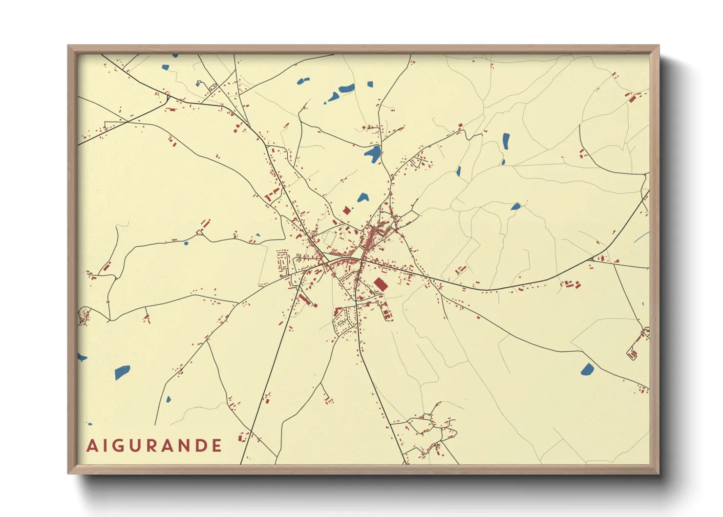 Une affiche de carte sur Aigurande