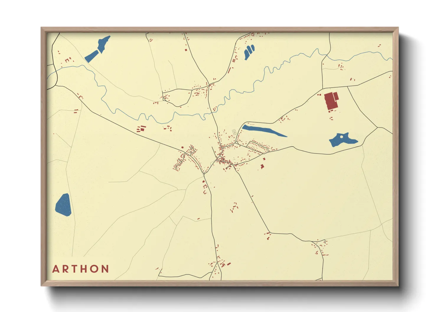 Une affiche de carte sur Arthon