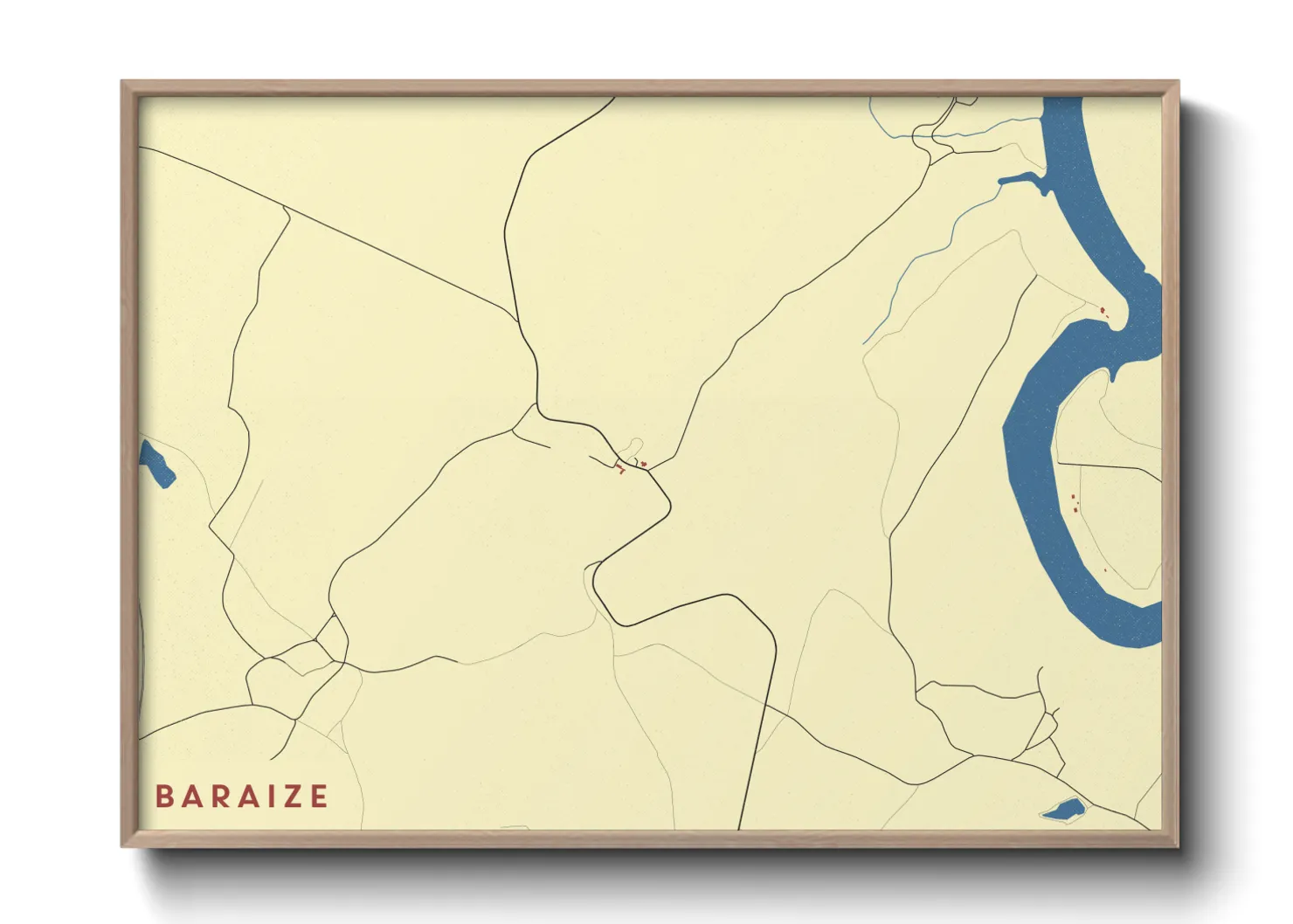 Une affiche de carte sur Baraize