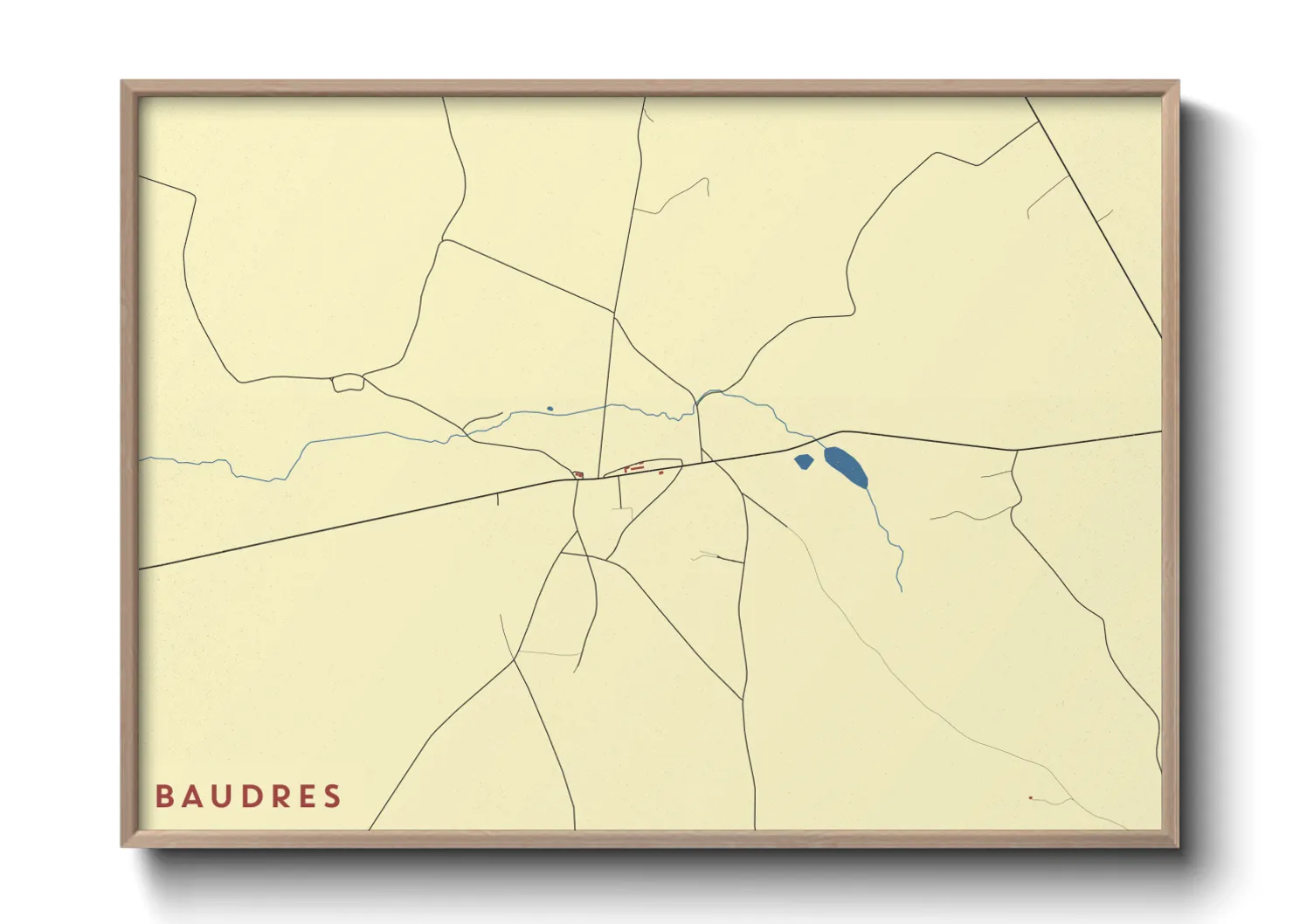 Une affiche de carte sur Baudres