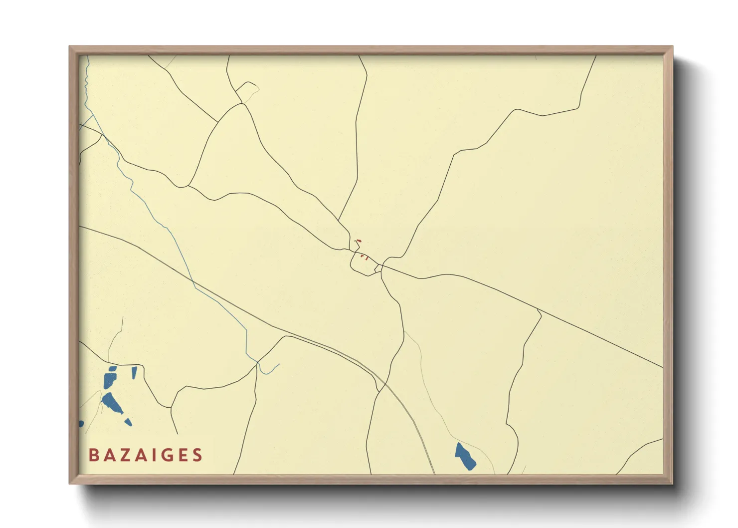 Une affiche de carte sur Bazaiges