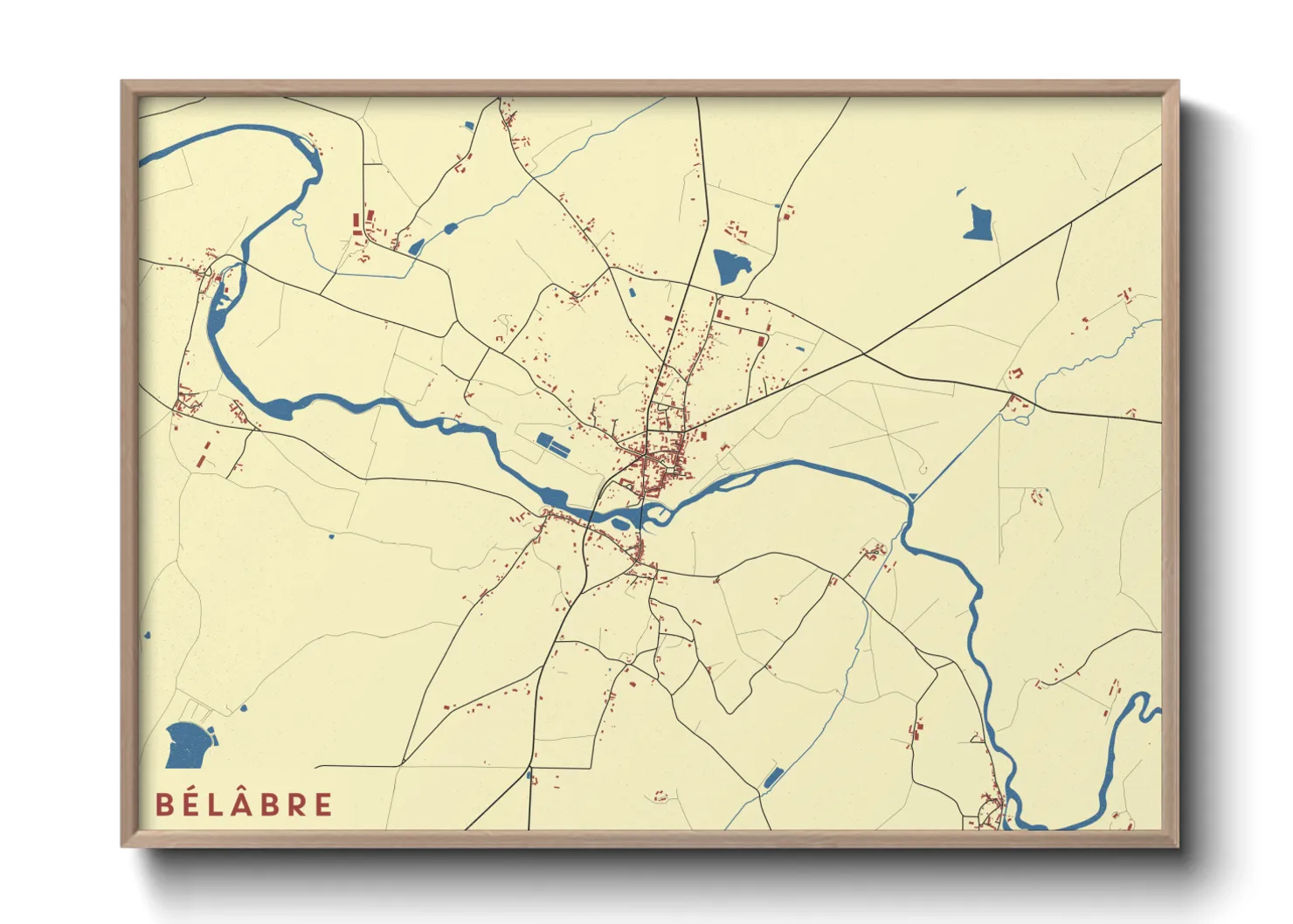 Une affiche de carte sur Bélâbre