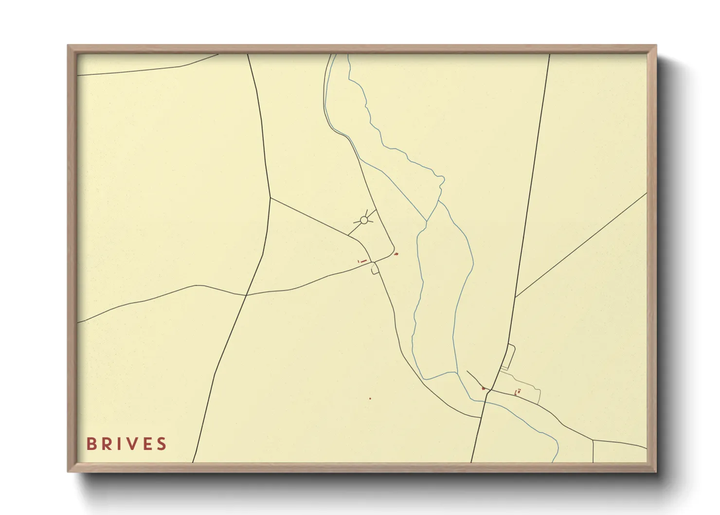 Une affiche de carte sur Brives