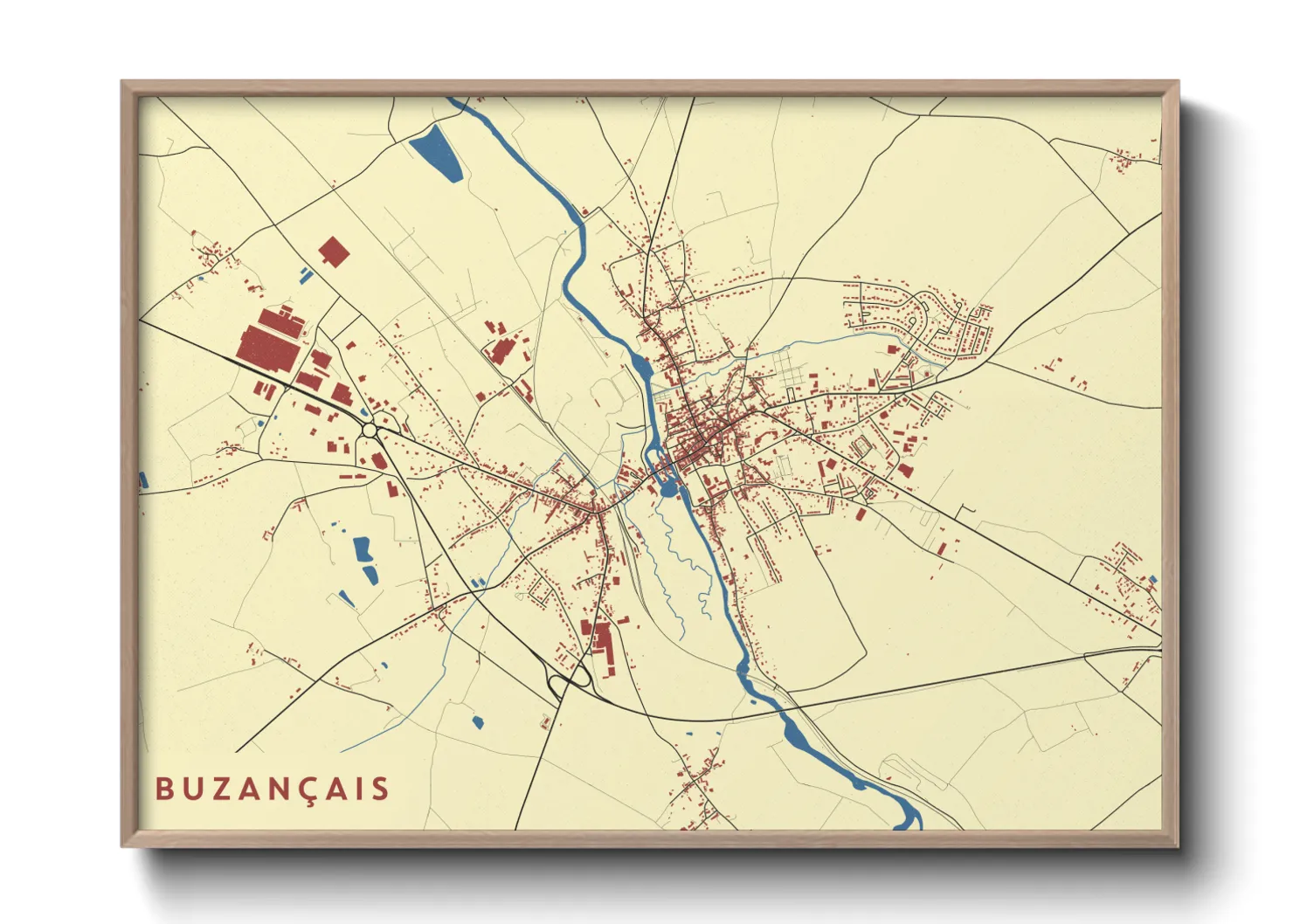 Une affiche de carte sur Buzançais