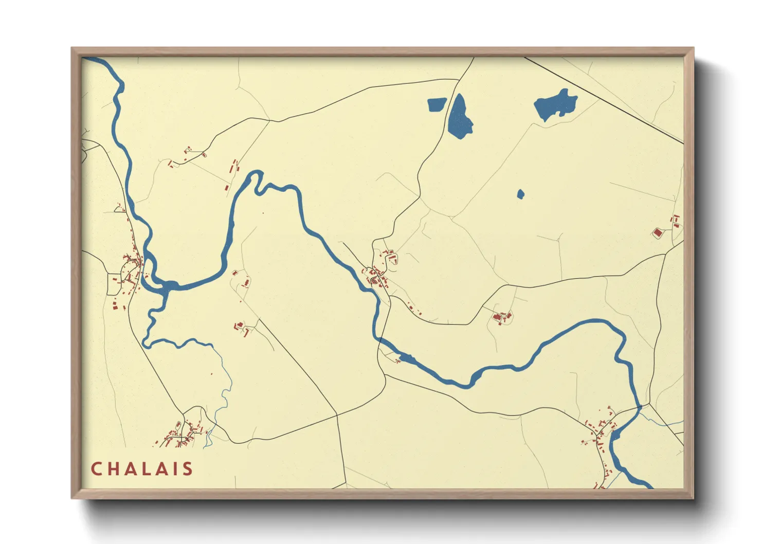 Une affiche de carte sur Chalais