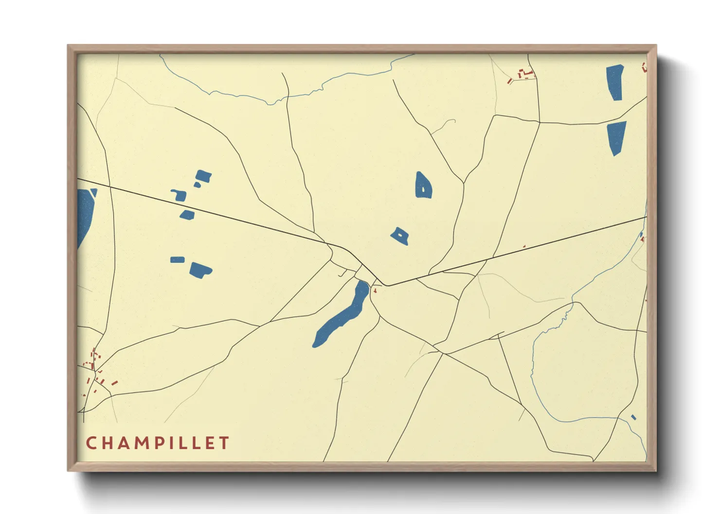 Une affiche de carte sur Champillet