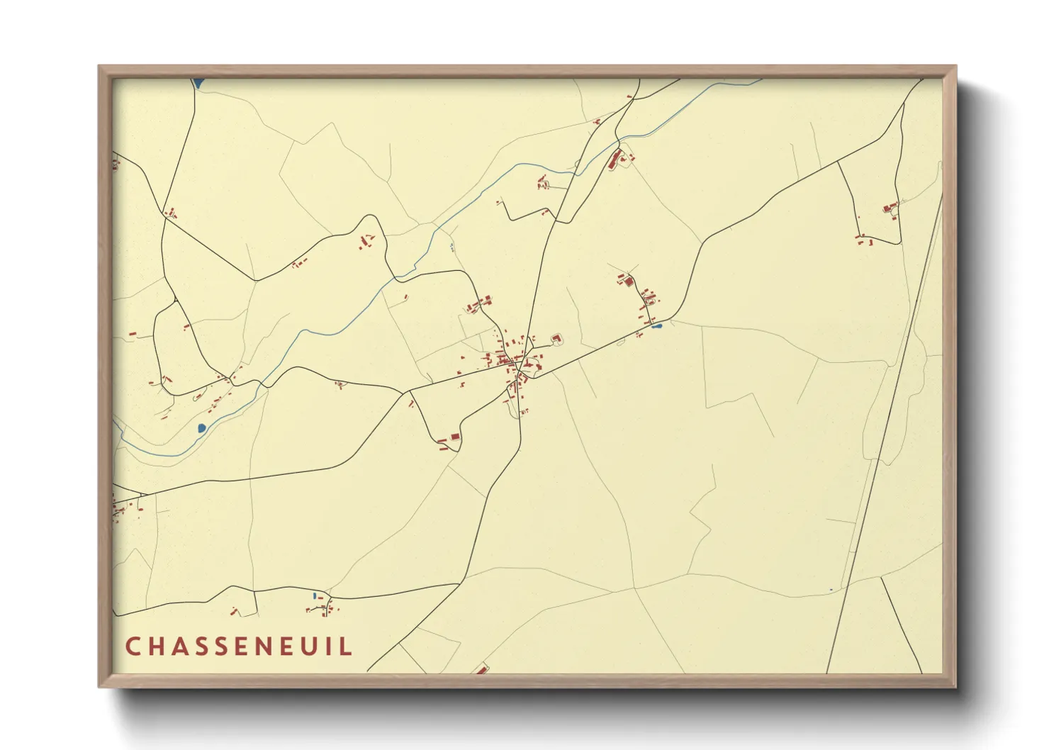 Une affiche de carte sur Chasseneuil