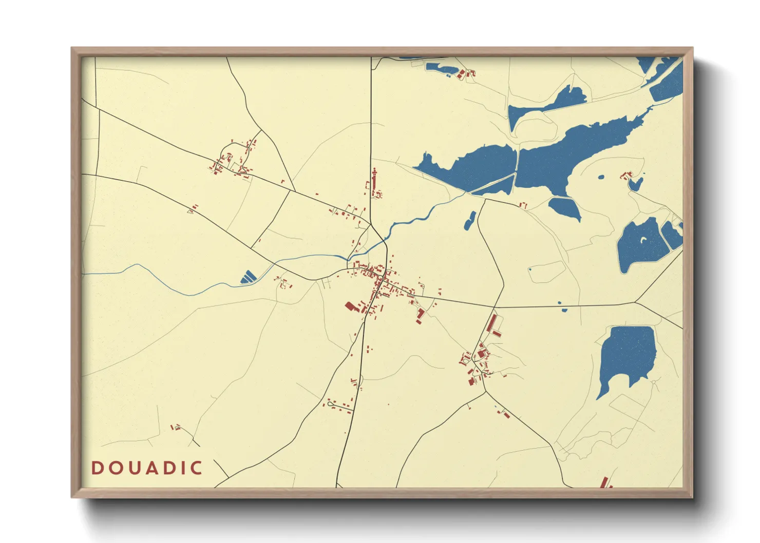 Une affiche de carte sur Douadic