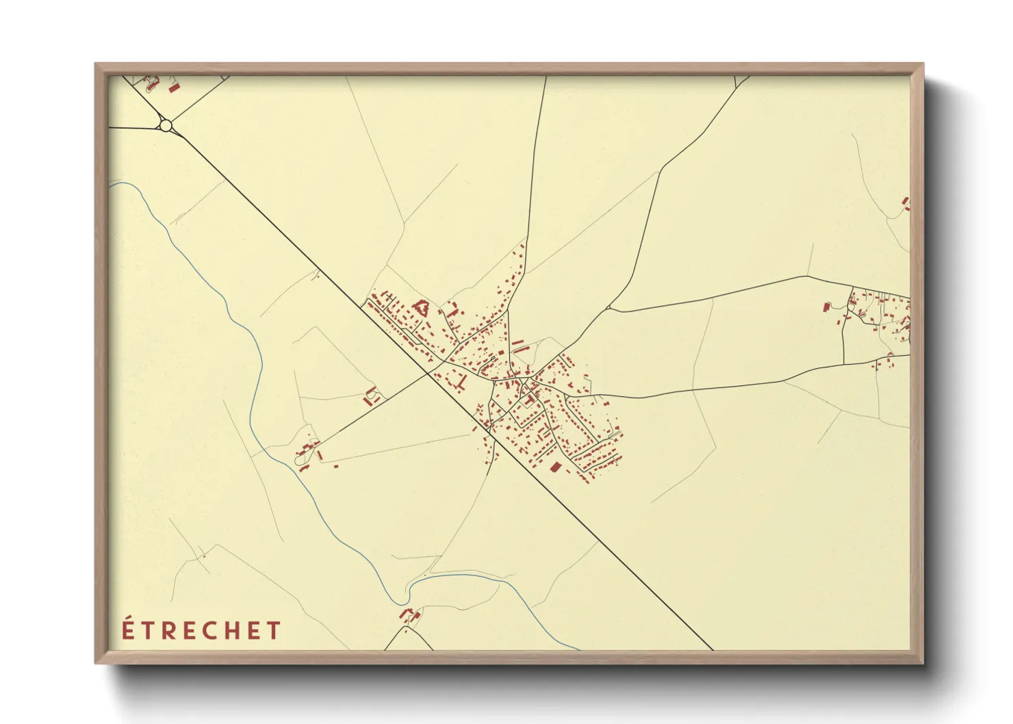 Une affiche de carte sur Étrechet