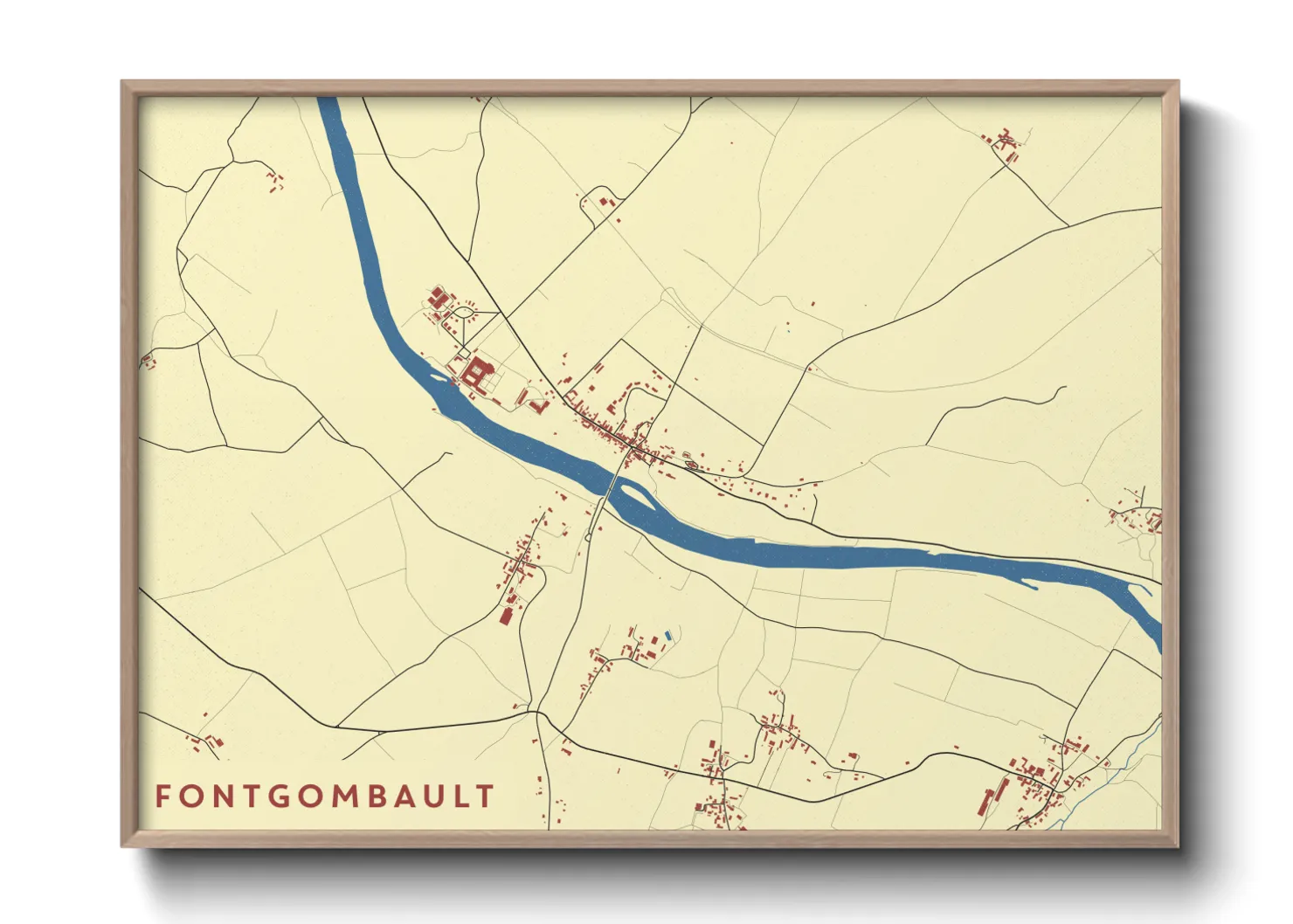 Une affiche de carte sur Fontgombault