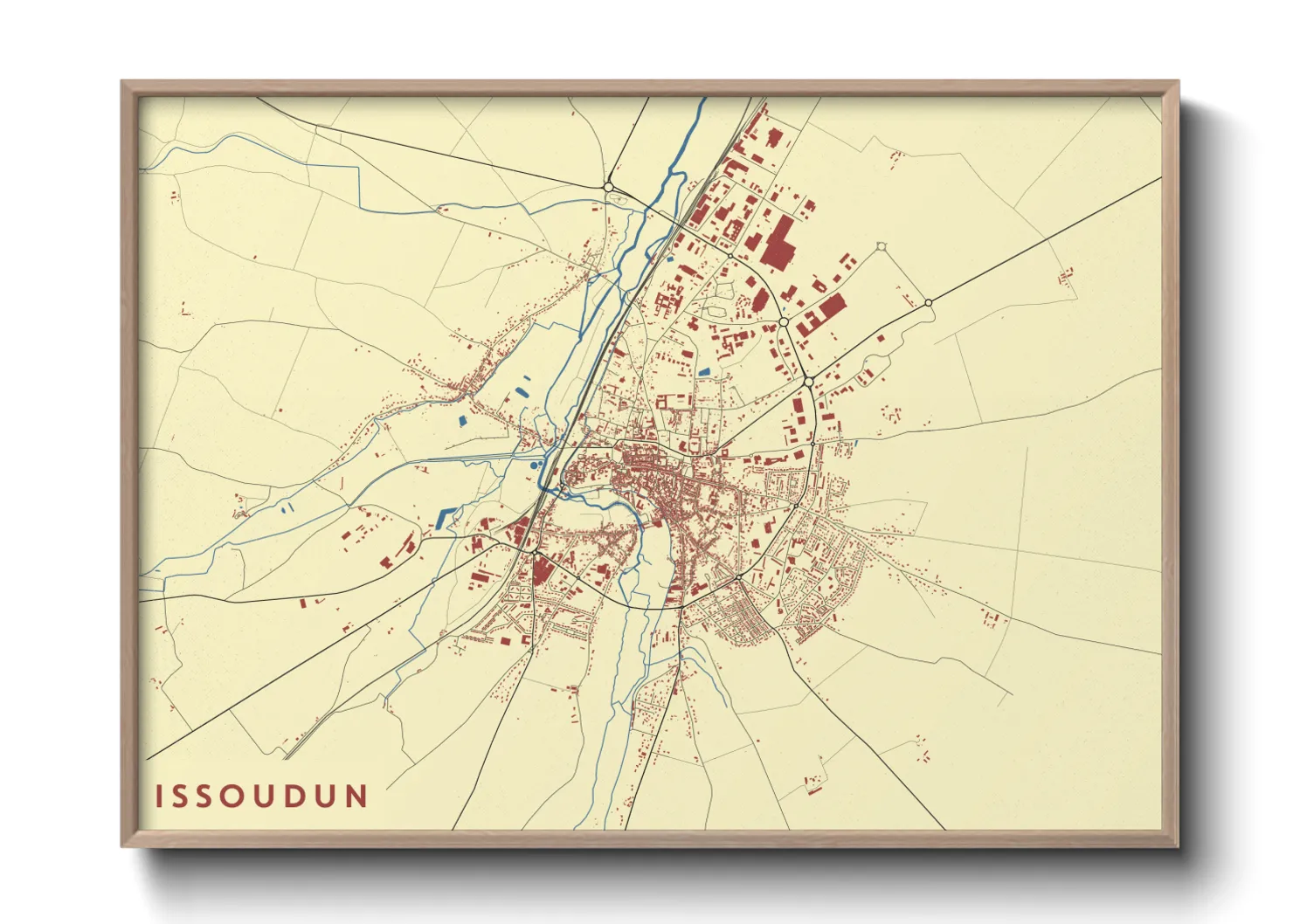 Une affiche de carte sur Issoudun