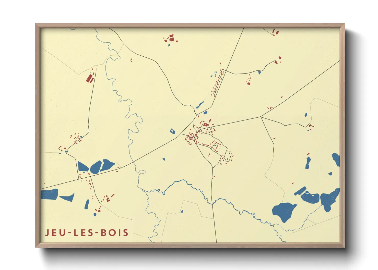 Une affiche de carte sur Jeu-les-Bois