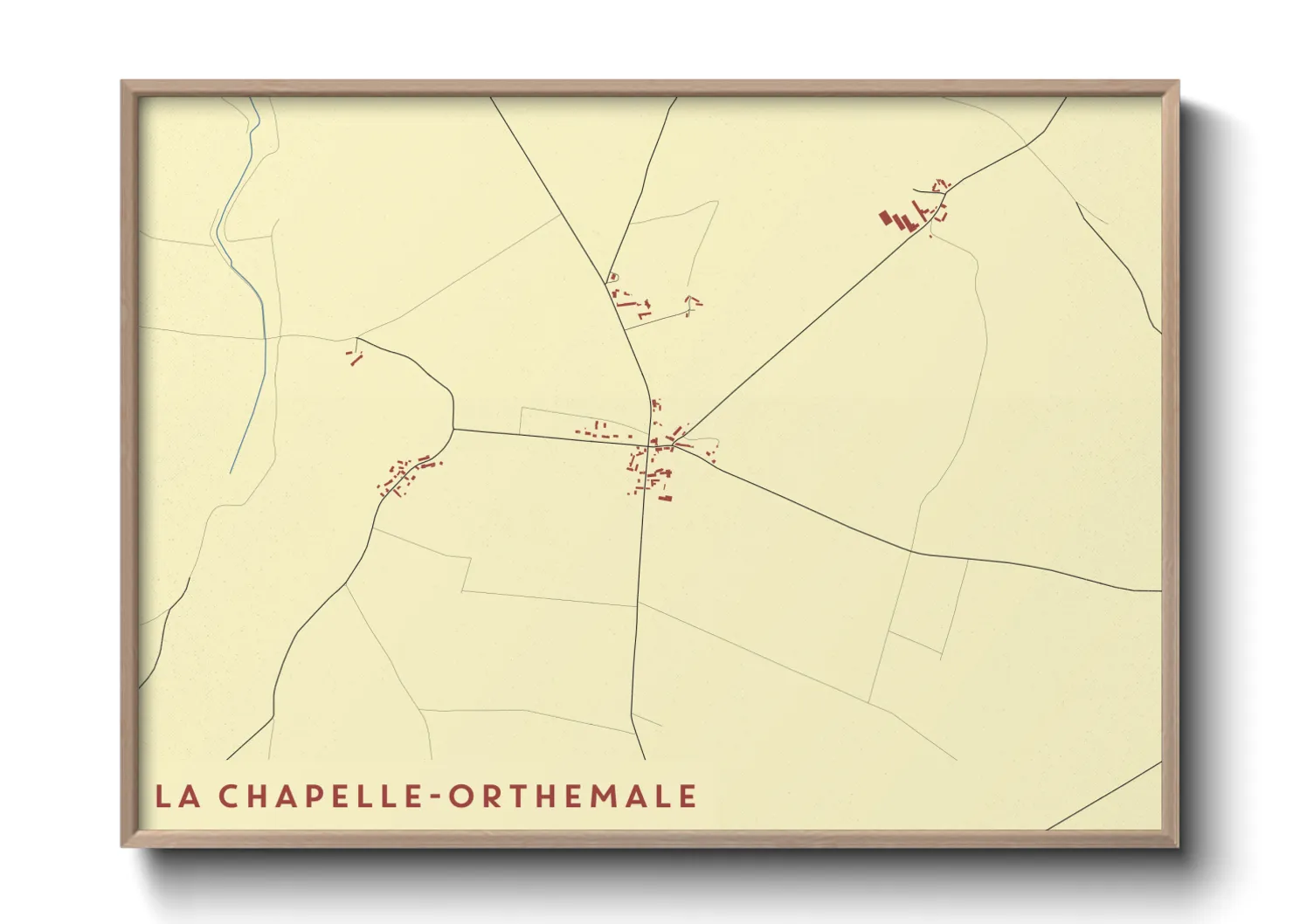 Une affiche de carte sur La Chapelle-Orthemale