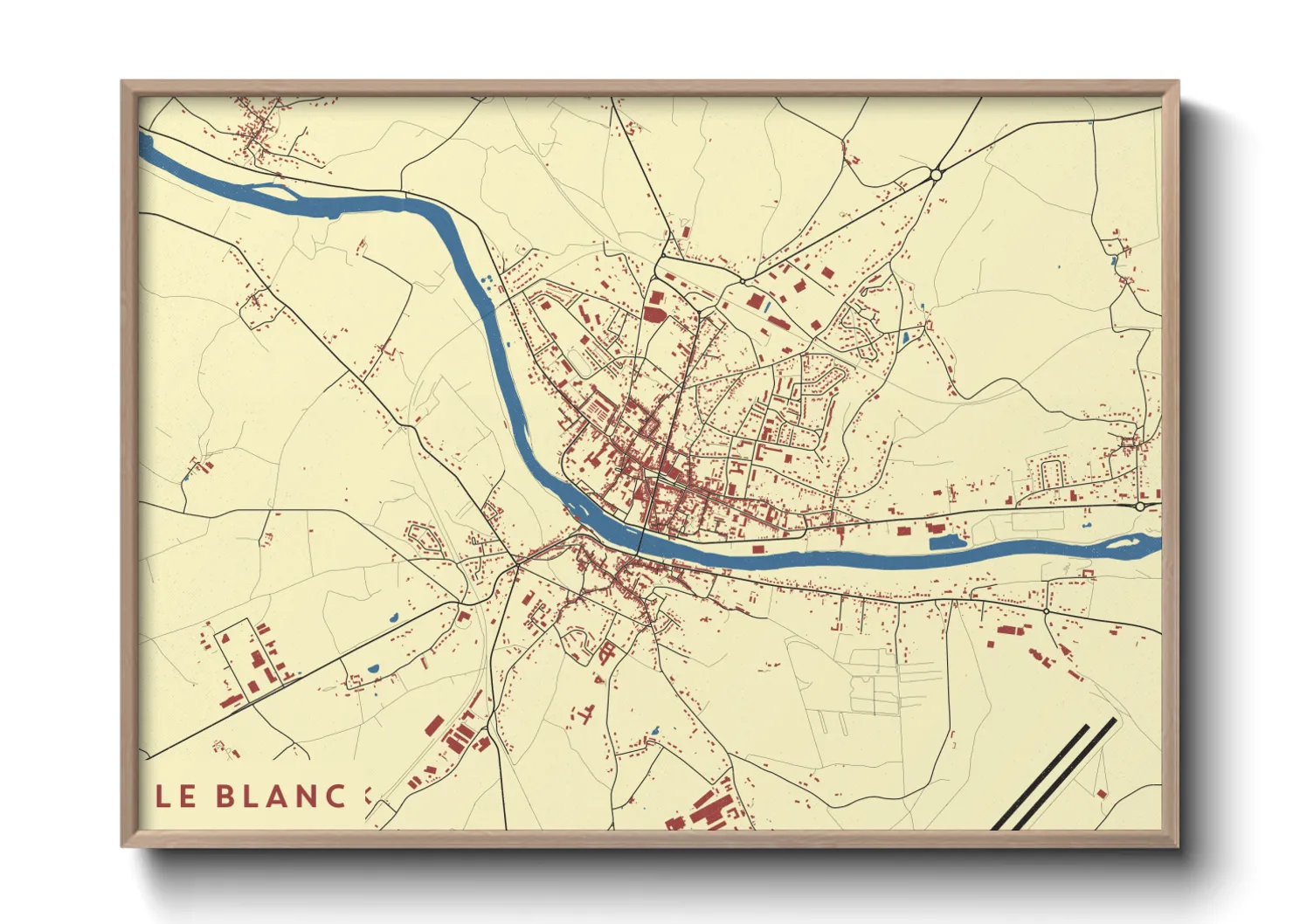 Une affiche de carte sur Le Blanc