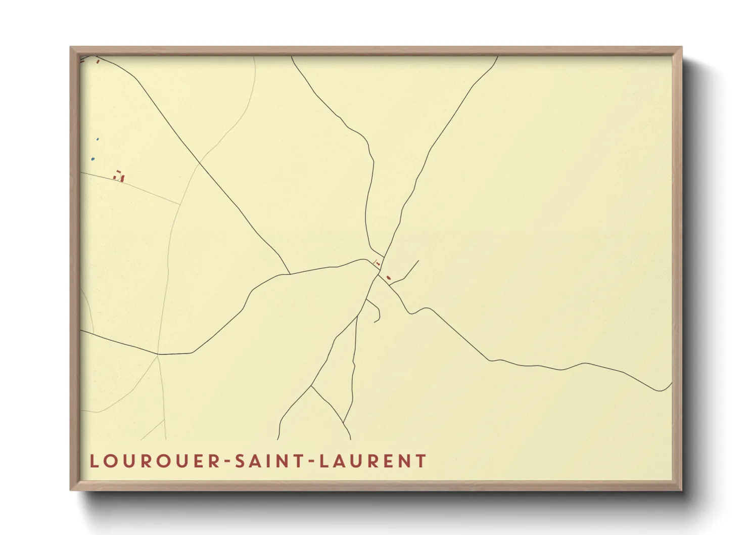 Une affiche de carte sur Lourouer-Saint-Laurent